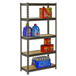 Rivet 5 Layer Shelving with MDF Board 1830H x 910W x 410D mm