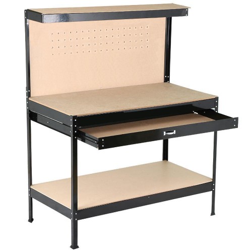 Steel Garage Shelving Storage Workbench with Single Drawer