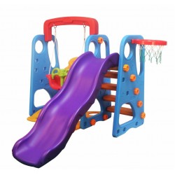 Blue Indoor  Outdoor Kid's Slide Swing Set with Ball Pool and 200 Balls