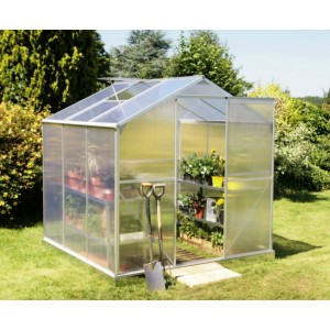 6x6 Garden Aluminum Greenhouse with Sliding Door 