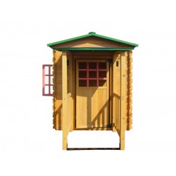 Green Roof Wooden Outdoor Playhouse with Canopy