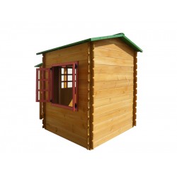 Green Roof Wooden Outdoor Playhouse with Canopy
