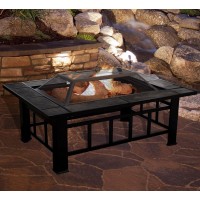 Rectangle Ceramic Table Wood Burning Fire Pit