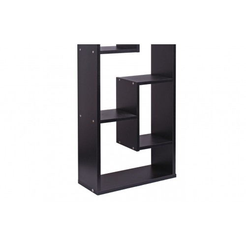 Wooden Asymmetrical Cube Bookcase Black, Asymmetrical Cube Bookcase With Shelves