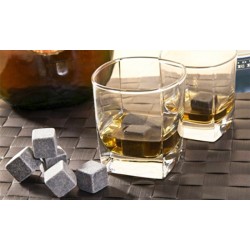 Set of 9 Grey Whisky Chilling Rocks with Carrying Bag