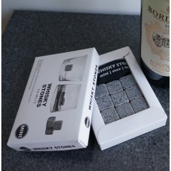 Set of 9 Grey Whisky Chilling Rocks with Carrying Bag