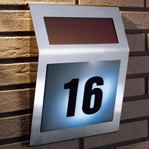 Stainless Solar Powered 2LED House Number Lamp